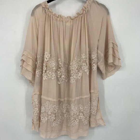 POL Floral Off The Shoulder Lace Appliqué Top - Picture 5 of 5